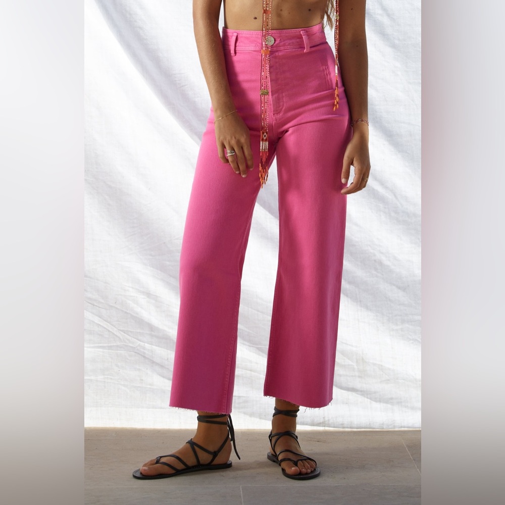 NWOT Zara Marine Straight Jeans Pink